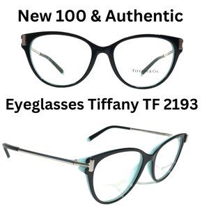 New Tiffany & Co. Eyeglasses Frames TF 2193 8055 Black Blue Silver 53-17-140